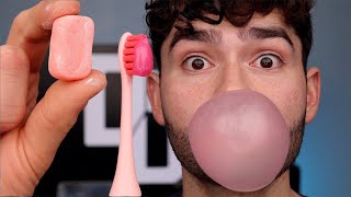 DIY Bubble Gum vs Hubba Bubba Toothbrush [upl. by Atinod]