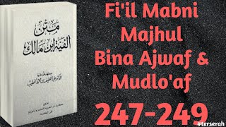 Alfiyyah Ibnu Malik bait 247249  Fiil Mabni Majhul Bina Ajwaf amp Mudloaf [upl. by Seeto]