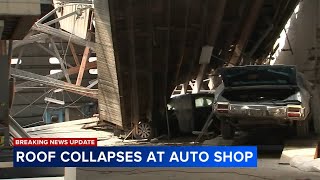 Chicago auto shop worker survives roof collapse in Portage Park Like a twister coming through [upl. by Alac]