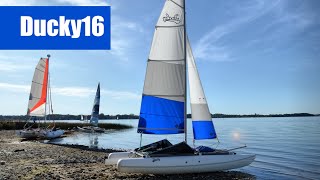 Sailing inflatable catamaran Ducky16  Надувний вітрильний катамаран  Надувной парусный катамаран [upl. by Airolg761]