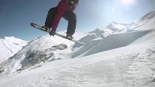 Learn How To Snowboard Back Side 180  Snowboard Tricks For Freestyle Snowboarding [upl. by Narmi]