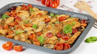 STRACCETTI DI POLLO AL FORNO CON POMODORINI E CIPOLLA [upl. by Tsew]