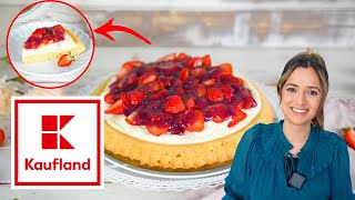 Erdbeerkuchen mit Pudding einfach und schnell selber machen  KikisKitchen amp Kaufland [upl. by Acima781]