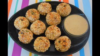 दोन थेंब तेलात केलेले साबूदाणा वडे आणि शेंगदाणा चट्नी  Sabudana vada in appe patra [upl. by Dinnage]