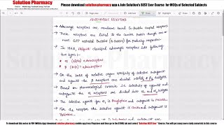 Class 15 Adrenergic Receptors Alpha amp Beta and Their Distribution  Medicinal Chemistry 01 [upl. by Kuebbing]