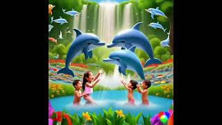 Kids and Dolphins Dance  Wonderful Dance of Kids and Dolphins  Kids and Dolphins [upl. by Tecu]