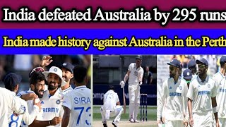 India defeated Australia by 295 runs in the first Test of the BTG Series 2024 in Perth [upl. by Yaakov]