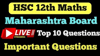 Maths  Top 10 Important Questions for Class 12  HSC  studypointpro [upl. by Nnaeus]