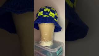 Checkered Crochet Hat Completetd creativecrochet crochetprojects beginnercrochet [upl. by Gavan]