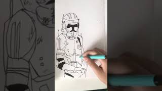 Drawing Commander Cody executing order 66 [upl. by Aronael]