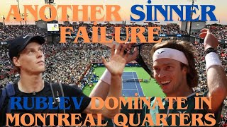 Sinner’s Struggles Continue Rublev Dominates in Montreal Quarters [upl. by Annod123]