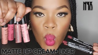 NYX SOFT MATTE LIP CREAMS  SUEDE MATTE LIP LINERS  TRY ON LIP COMBOS2022 [upl. by Potts987]