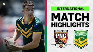 Rugby League International  PNG Junior Kumuls V Australian Schoolboys  Match Highlights  2024 [upl. by Keryt]