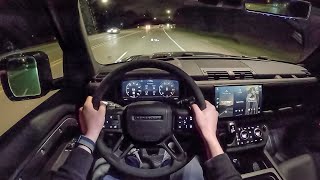 2022 Land Rover Defender 90 V8  POV Night Drive Binaural Audio [upl. by Beata]