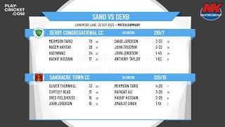 Derbyshire County CL  Div 2  Sponsored By Aston Lark  Sandiacre Town v Derby Congregational CC [upl. by Artened84]