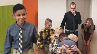 11YearOld Orphan Hugs Adoptive California Family in Emotional Reunion [upl. by Endys]