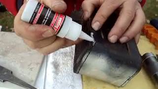 HOW TO REPAIR FILL THE HOLE ON ANY MATERIAL WITH GERMAN GLUE [upl. by Nylavad]