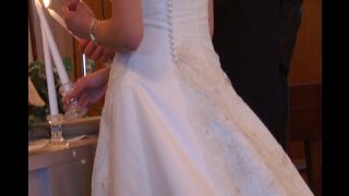 Easy way to bustle a wedding gown if you prefer to do it yourself Tutorial [upl. by Adaminah]