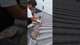 Installation process of subgrey ceramic tile ridge [upl. by Issor490]