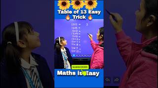 Table of 13 Easy Trick🔥 Easy Table Trick Maths Trick vedicmaths shorts fun ytshorts trending [upl. by Claman808]