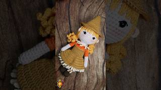 I crochet a cute girl scarecrow amigurumi doll handmade halloween crochet amigurumi [upl. by Enohpets47]