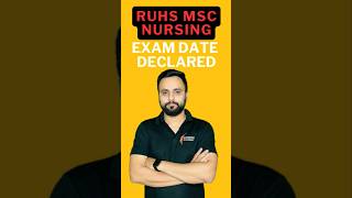 RUHS MSC NURSING ENTRANCE EXAM DATE DECLARED MSC NURSING kiroshanursingacademy [upl. by Assennav]