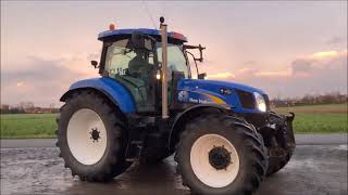 RAW sound New Holland T7040 and 8970 ROAR across the field both on balers [upl. by Ecneps380]