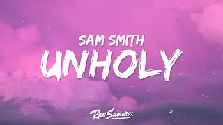 Sam Smith  Unholy Lyrics ft Kim Petras [upl. by Innavoj]