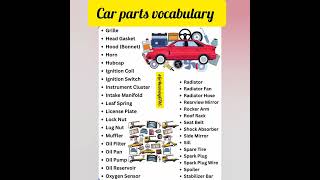 car parts vocabulary in english कार पार्ट्स वोकेबुलरी इंग्लिश में  English speaking practice [upl. by Rossuck]