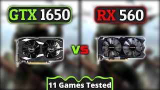 GTX 1650 vs RX 560  Biggest Comparison  11 Games Tested [upl. by Kearney]