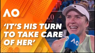 Svitolina talks motherhood with Jelena after excellent third round win 2024 Australian Open  WWOS [upl. by Nailimixam699]