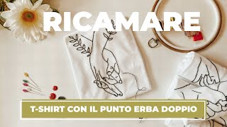 Tutorial semplice punto erba doppio Punto ricamo [upl. by Akilam]