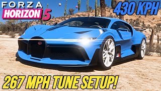 FORZA HORIZON 5  267 MPH Bugatti Divo Tune Setup  FH5 Tuning Setups [upl. by Sirrot]