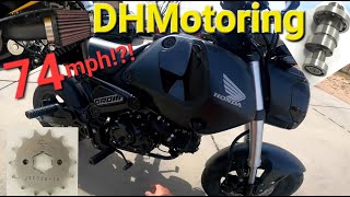 2023 Honda Grom DH Motoring Cam Chimera Intake ECU Tune Sprocket Install  Test Ride Motovlog [upl. by Trebliw314]