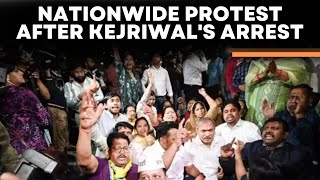 Arvind Kejriwal Arrest News LIVE Nationwide Protest After Delhi CM amp AAP Leader Kejriwals Arrest [upl. by Marciano]