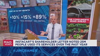 Jim Cramer checks in on delivery app stocks after earnings [upl. by Weslee]