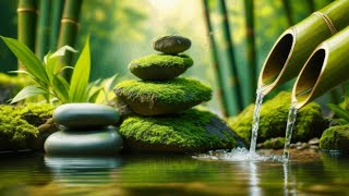 Relaxing Piano Music Bamboo Water Fountain Relaxing Music Sleep Music Meditation Music 247 [upl. by Dubenko]