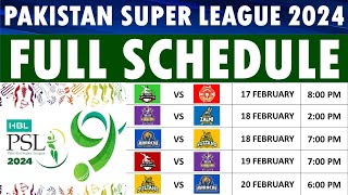 PSL 2024 Schedule announced PSL 9 Schedule Dates venues amp timings [upl. by Monarski388]