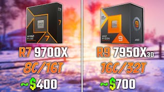 AMD RYZEN 7 9700X vs RYZEN 9 7950X3D  Test in 6 Games [upl. by Cerelia]