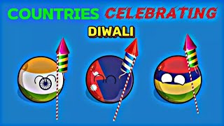 Countries Celebrating Diwali 🍾🪔🎑😃 countryballs mapping geography interesting Video [upl. by Yesac]