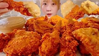 ASMR KFC Spicy Miso Garlic Fried Chicken【Mukbang Eating Sounds】【English subtitles】 [upl. by Lyudmila]