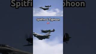 🇬🇧 Spitfire Typhoon Jet Flypasts aviation airplane [upl. by Nanor]