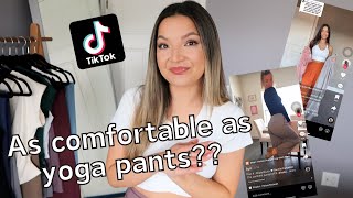 Are these viral work pants actually the best  Trying TikTok Trends  Halara Try On Haul [upl. by Seiter172]