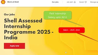 Shell  internship salary  20 to 30 k  batch recent batches [upl. by Linnet989]