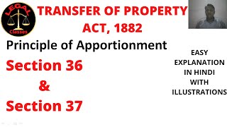 Sec 36 and 37 II Apportionment under Transfer of Property Act II tpa1882 [upl. by Neryt]