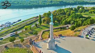 Kalemegdan Pobednik Beograd iz vazduha Kalemegdan park amp The Victor Belgrade aerial video 4K [upl. by Ahsinnek]