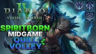 Midgame Quill Volley Spiritborn Build  Diablo IV Season 6 Vessel of Hatred Gameplay [upl. by Ydur]