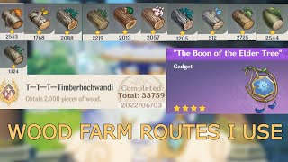 Wood Farm Routes I Know In Genshin Impact [upl. by Shantee925]