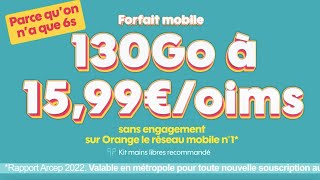 La version verlan de Sosh présente le forfait mobile 130Go à 1599€mois  6sec [upl. by Esilrac985]