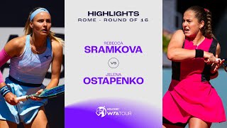 Rebecca Sramkova vs Jelena Ostapenko  2024 Rome Round of 16  WTA Match Highlights [upl. by Nilyaj]